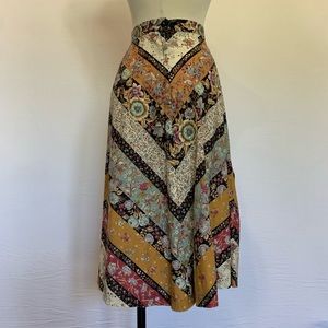 Vintage cotton floral print skirt